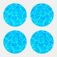 Nautical Ocean Aqua Sea Through Water Waves Coaster Set