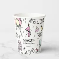 Hand Drawn 1st Birthday Paper Cups