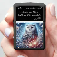 Ethereal Snow Owl in an Enchanted Realm Zippo Lighter