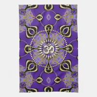 Gold OM Purple Goa Skies New Age Home Decor Kitchen Towel