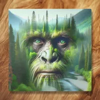 Bigfoot Sasquatch Double Exposure with Forest Acrylic Print