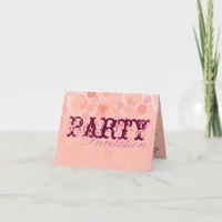 Pink Bubbly Party Invitation