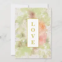 *~   Floral Romantic LOVE AR26 QR  RSVP 4 Wedding Invitation