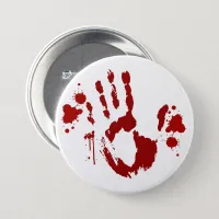 Crime Scene Bloody Handprint Blood Splatter Horror Button