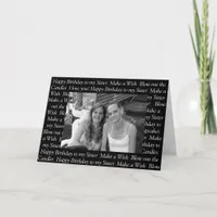 Personalized Photo Happy Birthday to my Sister Card