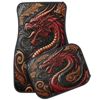 Mythical Red Dragon Display Car Floor Mat