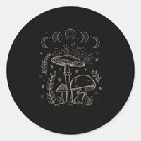 Goblincore Aesthetic Academia Cottagecore Mushroom Classic Round Sticker