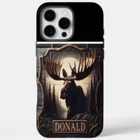 Moose Carving With Name iPhone 16 Pro Max Case