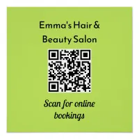 Business QR Code Promotional Custom Beauty Salon Poster