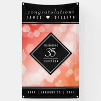 Elegant 35th Coral Wedding Anniversary Celebration Banner
