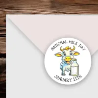 National Milk Day January 11th Classic Round Sticker