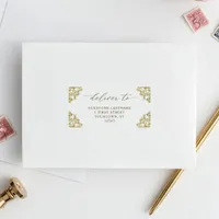 Vintage Elegant Gold Wedding Guest Address Labels