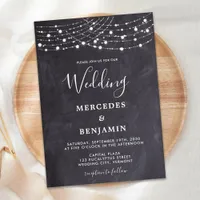 Budget Rustic Slate String Lights County Wedding