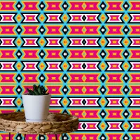 Vibrant Colorful Retro Memphis Geometric  Wallpaper