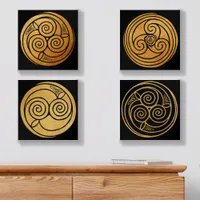 Triple Celtic Knot Swirl Mandala Set Acrylic Photo Tile