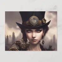 Steampunk Woman Postcard