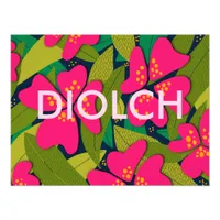 Tropical Flowers Welsh Thank You Poster 