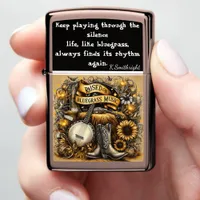Bluegrass Mandolin Art - Personalized Gift USA Zippo Lighter