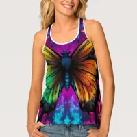 A butterfly pattern wildlife fantasy  tank top