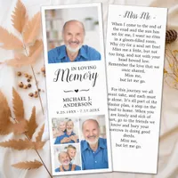 In Loving Memory Custom 4 Photo Memorial Funeral Bookmarks