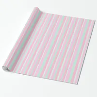 Pink and Teal Striped Gift Wrap