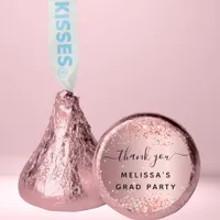 Graduation blush pink rose glitter dust thank you  hershey®'s kisses®