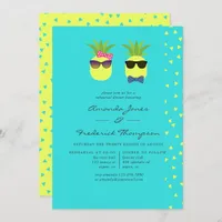 Turquoise & Lemon Tropical Summer Rehearsal Dinner Invitation