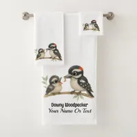 Delightful Downy Woodpecker Bath Towel Set