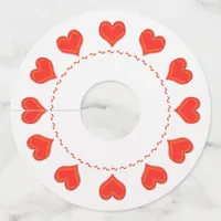 Wine Glass Tag - Red Hearts