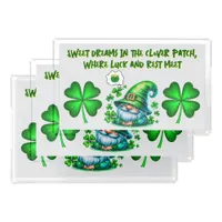 Cute St Patrick's Gnome Sleeping on grey | Acrylic Tray