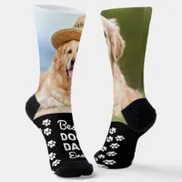 Fun Custom Best DOG DAD Personalized 2 Pet Photo  Socks
