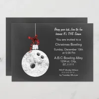 Vintage Chalkboard Christmas Bowling Invitations