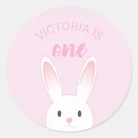 Peek-a-boo Bunny | Personalized Kids Birthday Classic Round Sticker