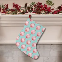 Red Seashell Ornament Pattern  Large Christmas Stocking