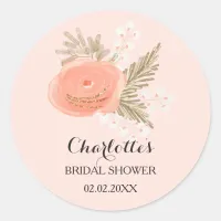 ivory blush gold bridal shower stickers