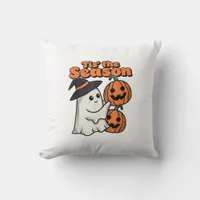 Tis The Season Halloween Costume Witch Hat Throw Pillow