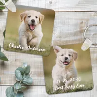 Personalized Dog Lover Keepsake Modern Pet Photo Keychain