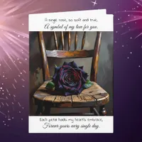Pretty Black Rose on Rustic Chair | Anniversary Card