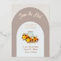 Sunflower Save the Date Foil Invitation