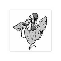 Cute Little Rooster  Farm Animal Rubber Stamp