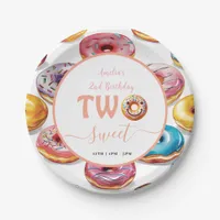 Two Sweet Donuts 2nd Birthday party Paper Plates