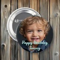 Personalized Happy Birthday Name and Photo Button