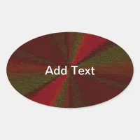 Circular Gradient Patchwork Red to Green Oval Sticker