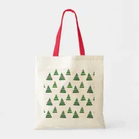 Christmas trees with beads strings pattern tote bag