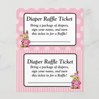 Pink Bunny Pink Baby Shower Raffle Ticket Flyer