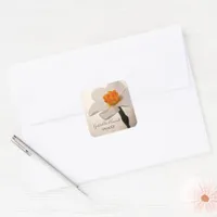 White Spring Daffodil Wedding Envelope Seals