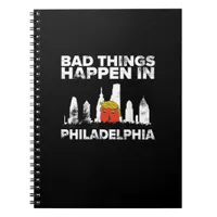Bad Happen Philadelphia Halloween Spooky Trumpkin Notebook