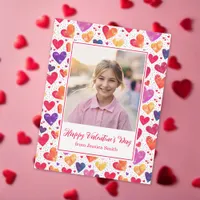 Colorful Hearts Classroom Valentine's Day Photo  Holiday Card