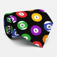 Billiards Pool Balls Patterned Neck Tie