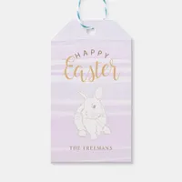 Pastel Bunny Happy Easter Gift Tag – Custom Name